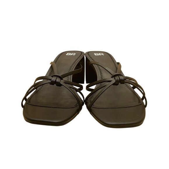 BP. Women’s Black PU Open Toe Strappy Karsyn Heeled Sandals Size 10M-New - Picture 2 of 9